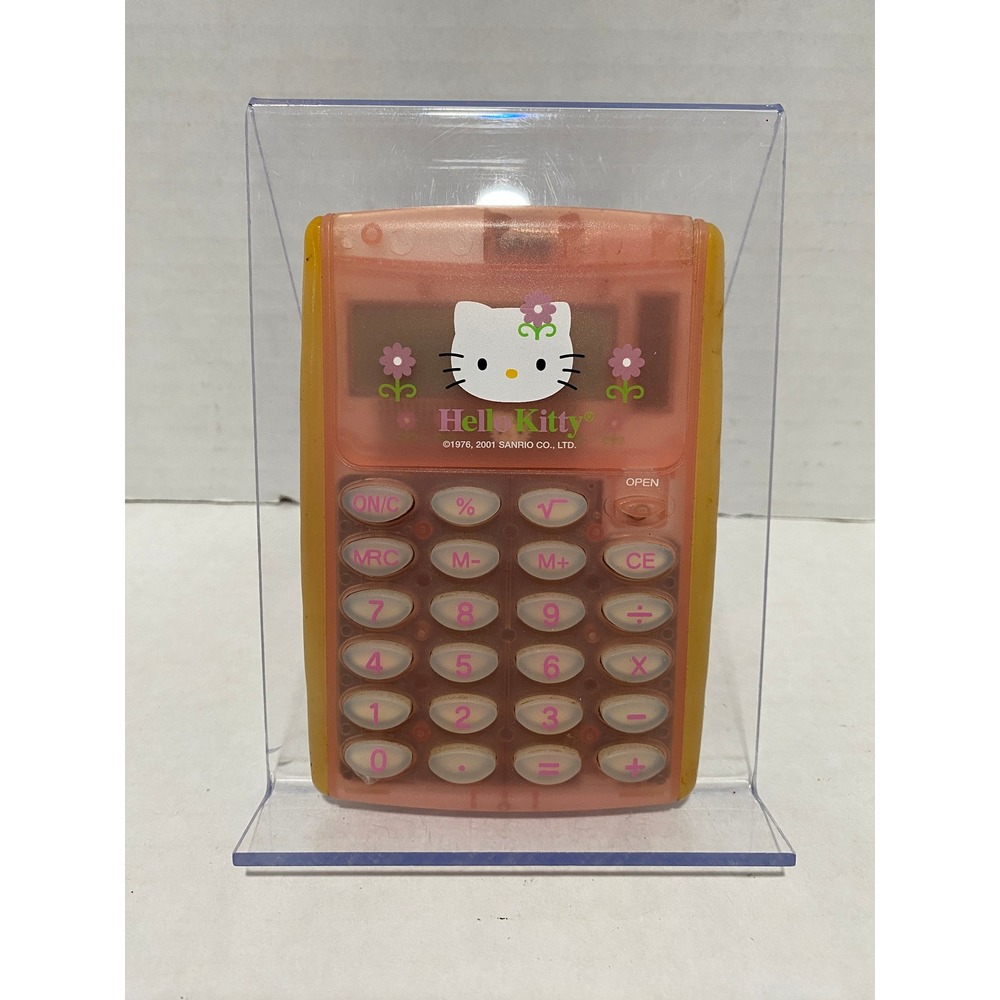 Hello Kitty Calculator Vintage 2001 Sanrio Emerson Radio Corp Pink Translucent